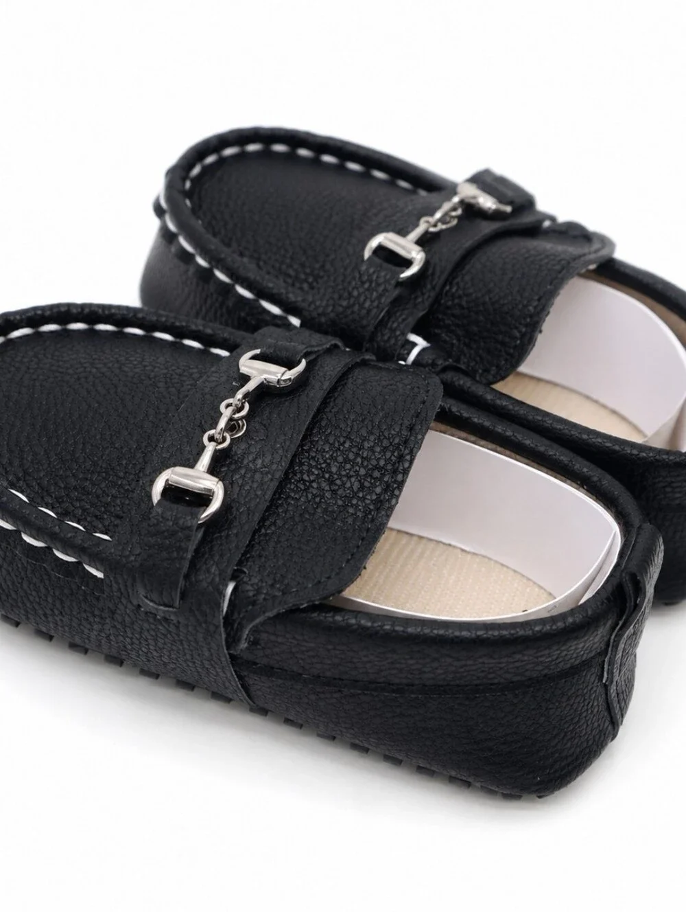 Baby Boy Black Loafers Size 19 (Approx. 6–12 Months) Dress Shoes